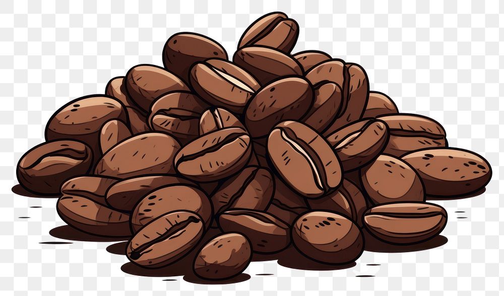 PNG  Coffee beans icon food nut white background.