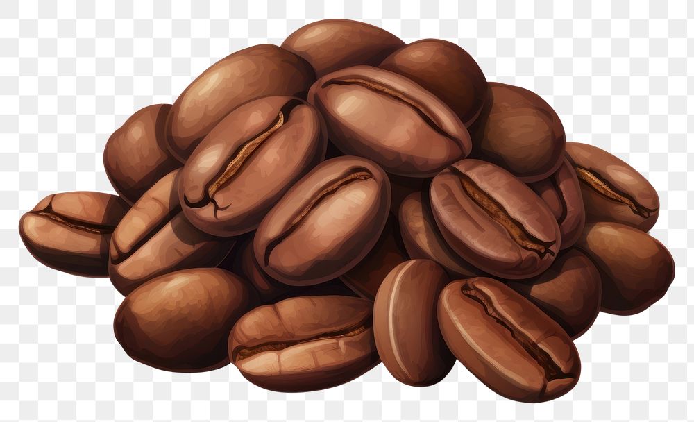 PNG  Coffee beans white background medication freshness.