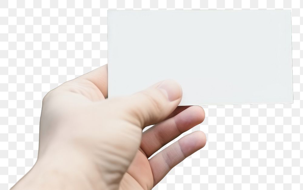 PNG Name card mockup hand holding finger.