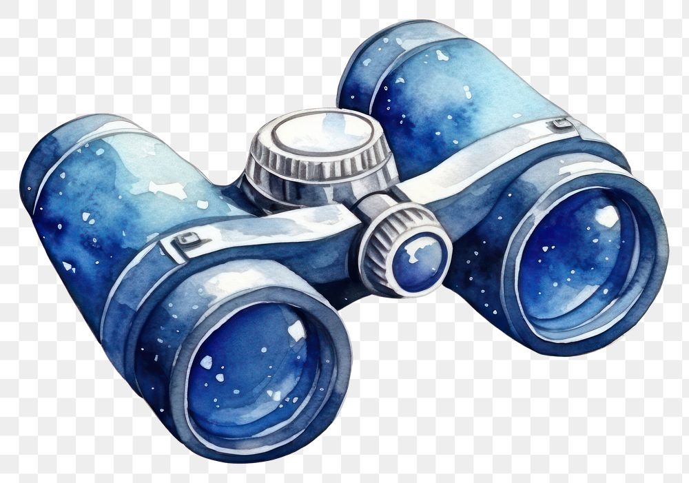 PNG  Binoculars in Watercolor style galaxy star white background.