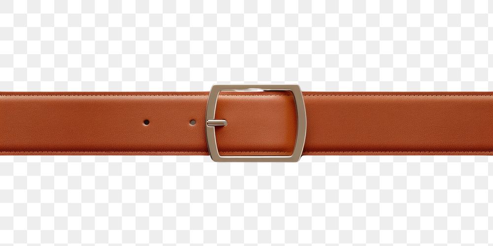 PNG Blank leather belt mockup buckle strap accessories.