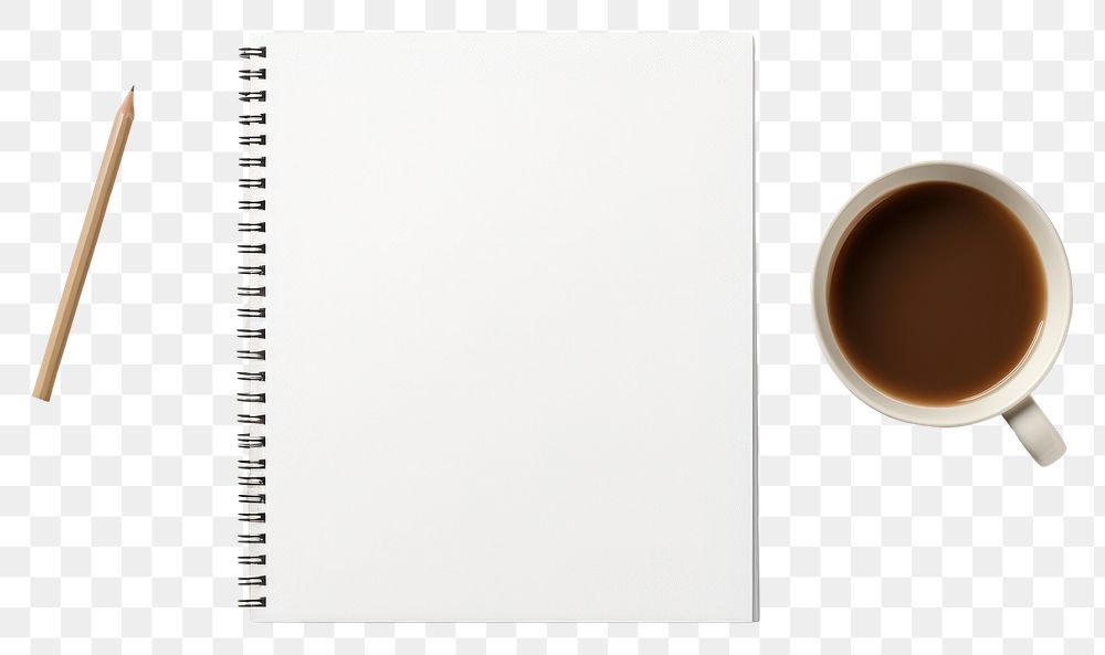PNG Table tent mockup pencil coffee page.