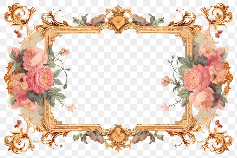 PNG  Vintage graphics pattern frame. AI generated Image by rawpixel.