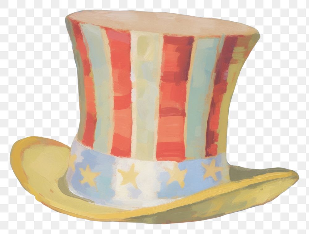 PNG  American star and stripe top hat painting art representation. AI generated Image by rawpixel.