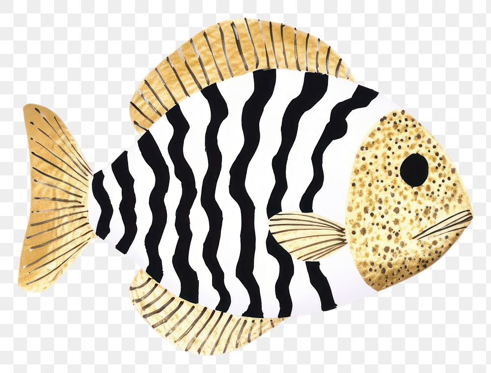 PNG  Fish shape ripped paper animal white background pomacentridae.