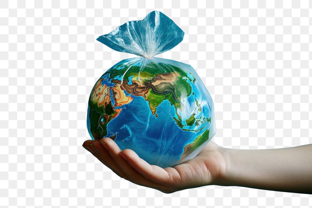 PNG  Hand holding a earth in a plastic bag planet globe astronomy. AI generated Image by rawpixel.