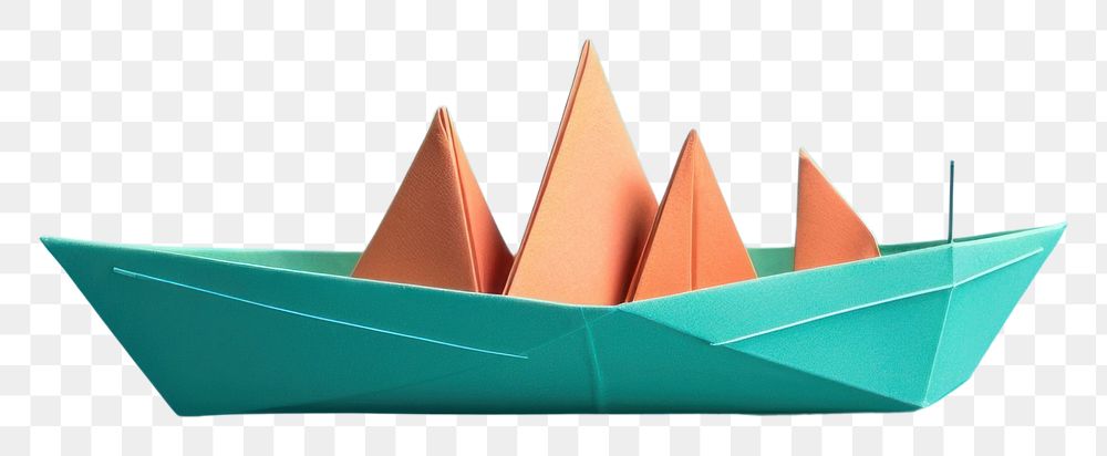 PNG  Boat origami paper outdoors vehicle nature.