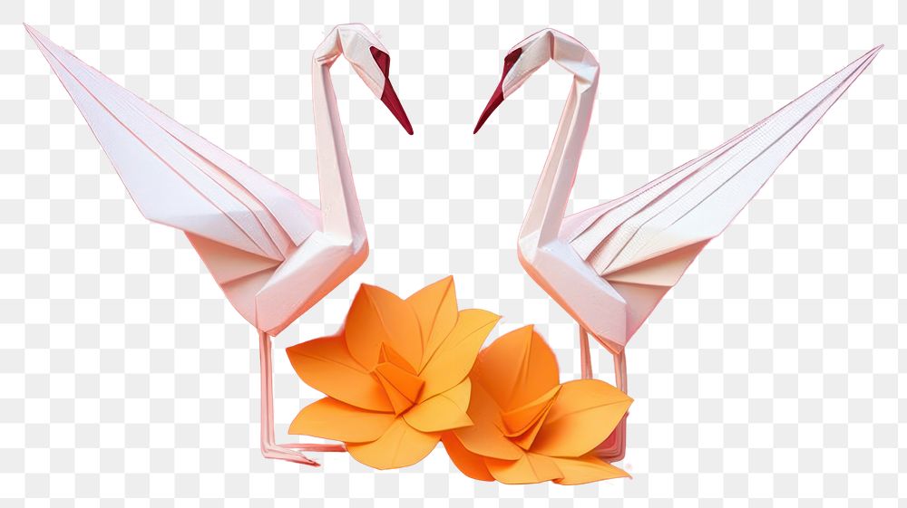 PNG  Swan origami paper cranes art transportation creativity.