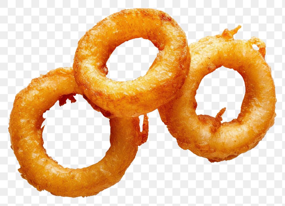 PNG  Crispy onion ring pretzel food dish.