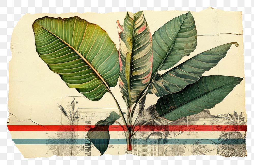PNG Tropical leaf plant art vegetation. AI generated Image by rawpixel.