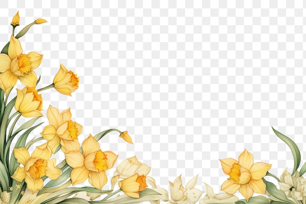 PNG  Daffodil flower plant white background.