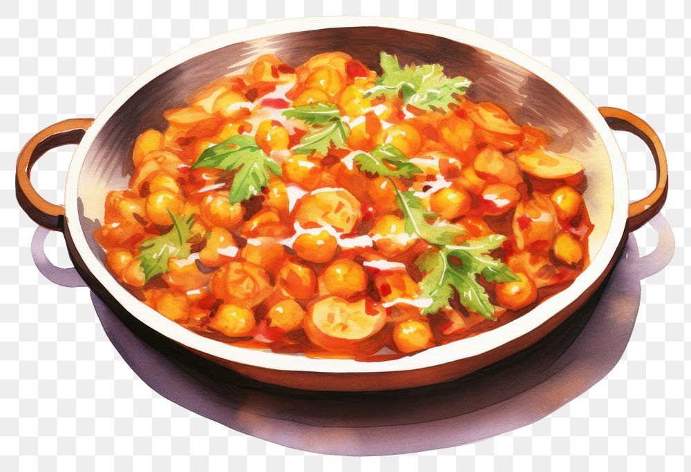PNG  Chana Masala curry plate food.