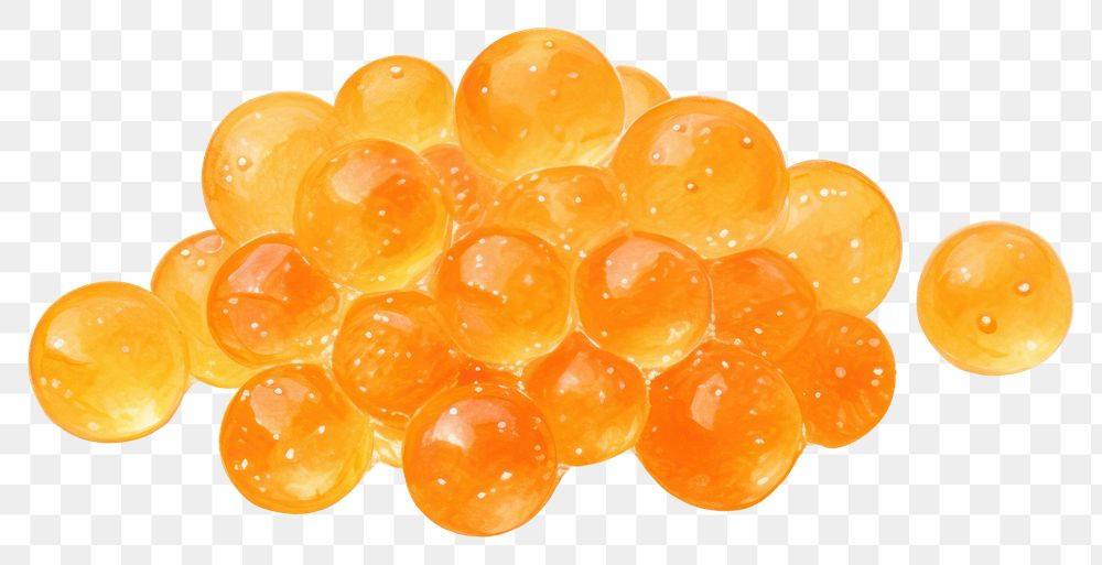 PNG  Orange caviar food white background confectionery.