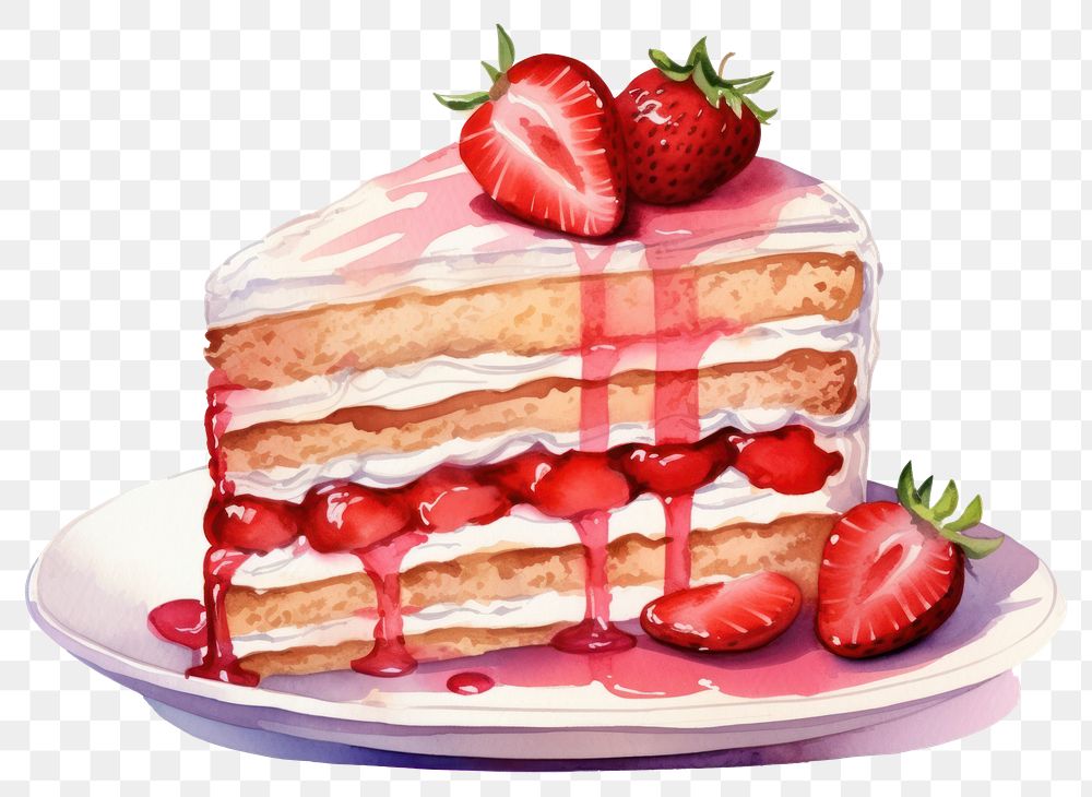 PNG  Cake strawberry dessert cream.