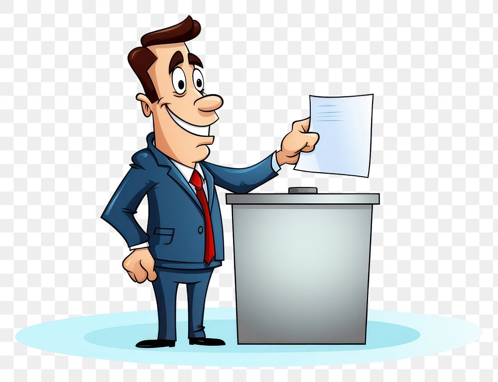 PNG Cartoon illustration of vote cartoon white background technology.
