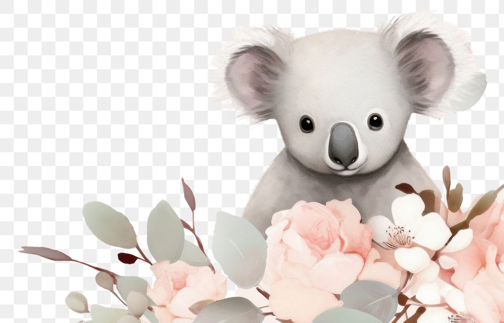 PNG Cute background cartoon mammal koala. AI generated Image by rawpixel.