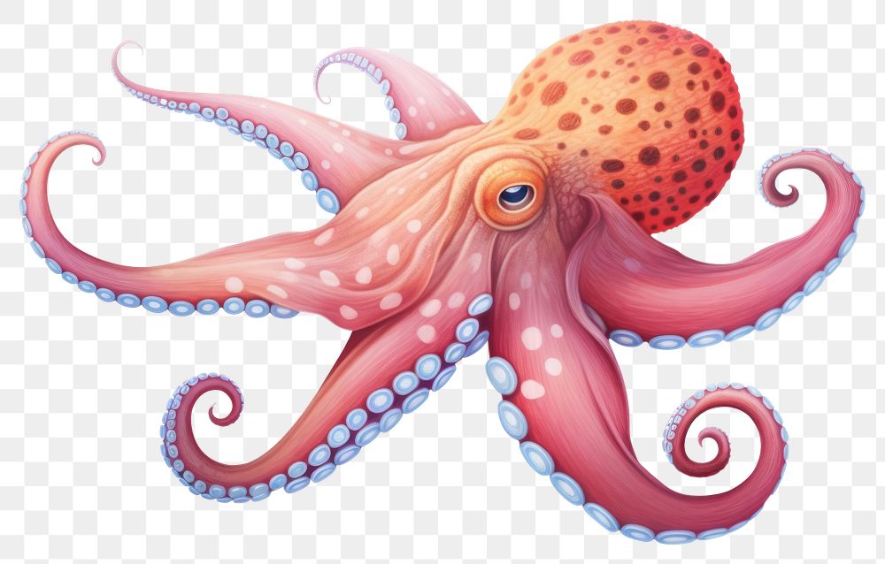 PNG  Octopus drawing animal invertebrate.