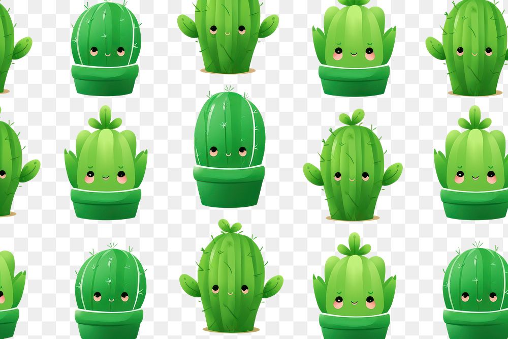 PNG Green cute cactus theme abstract background backgrounds plant repetition.