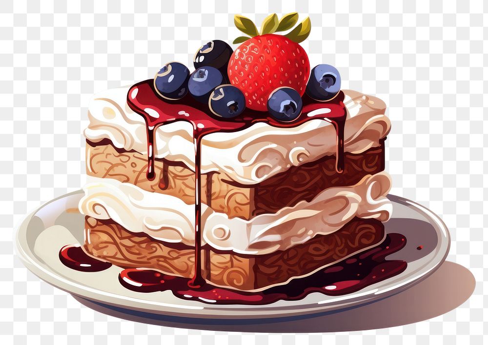 PNG Cake dessert berry cream.
