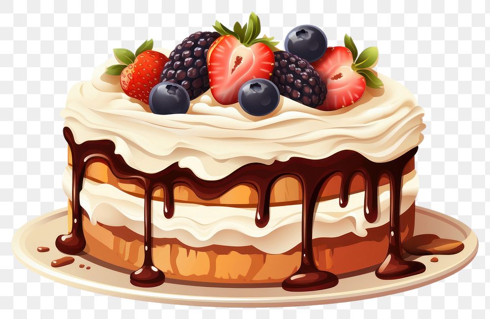 PNG Cake dessert cream berry.