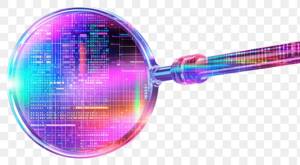 PNG  Magnifying white background technology cyberspace.