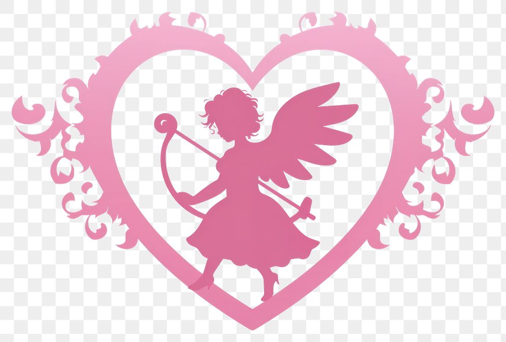 PNG  Cupid pink white background representation.