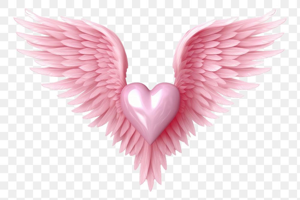 PNG  Angel heart wing pink.