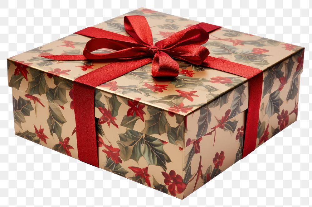 PNG  Christmas box gift celebration decoration.
