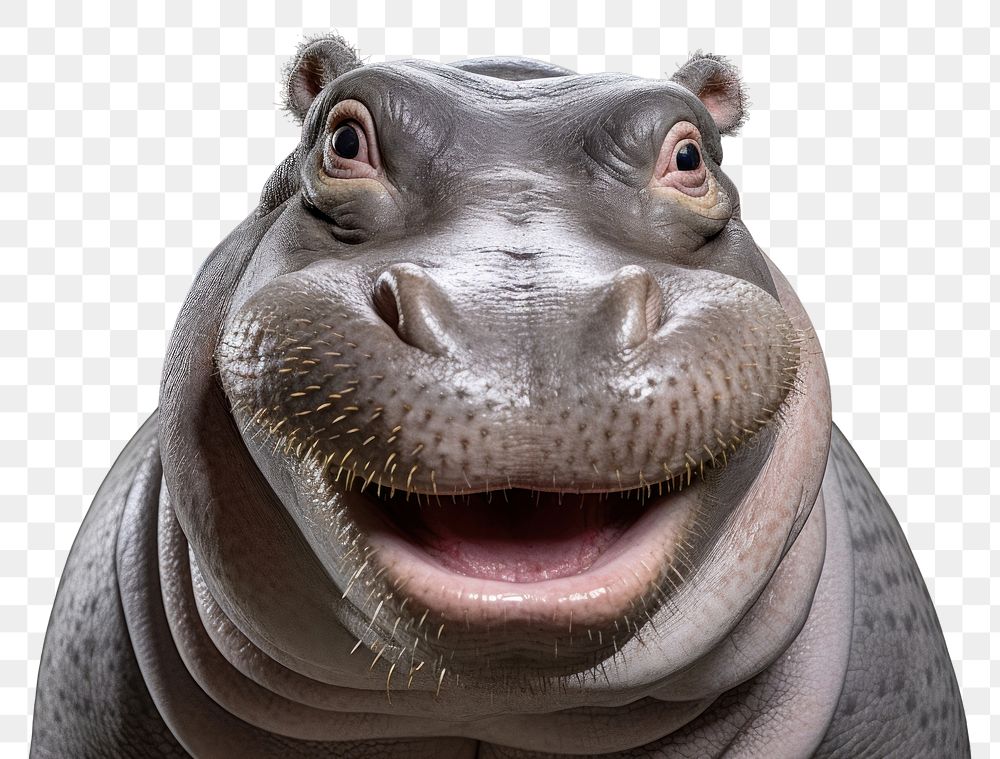 PNG Smiling hippo wildlife animal mammal. 