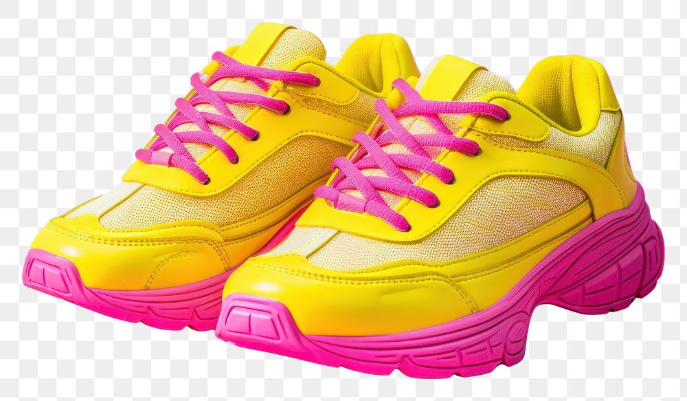 PNG Sport shoes footwear yellow pink.