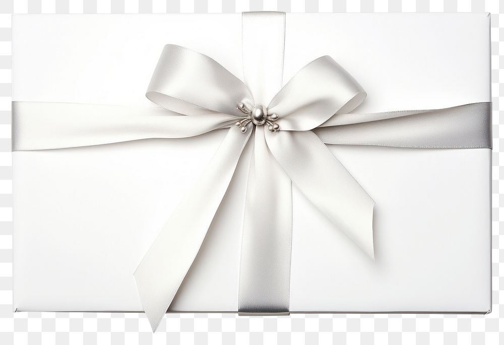 PNG White blank card ribbon gift white background. AI generated Image by rawpixel.