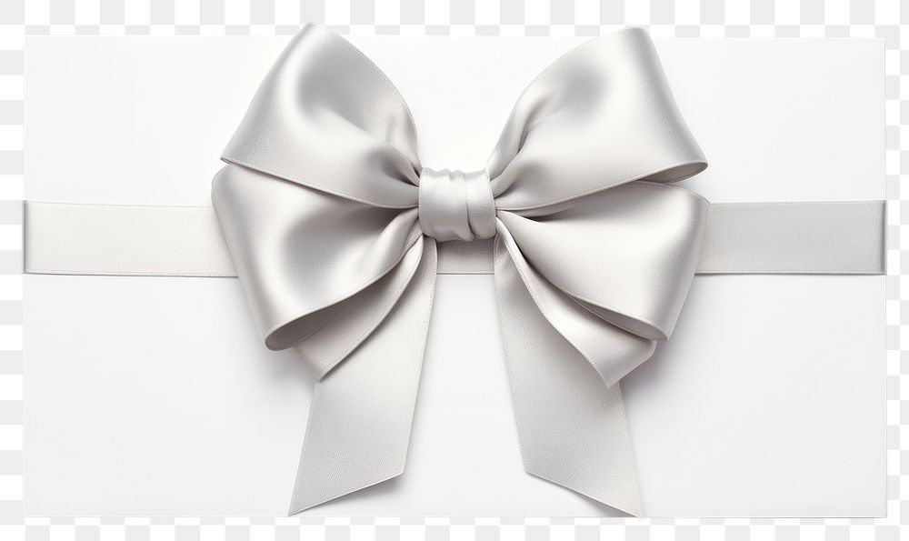 PNG White card bow white background celebration. AI generated Image by rawpixel.
