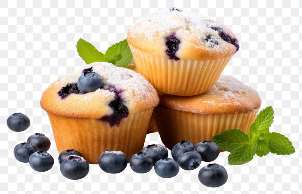 PNG Blueberry dessert cupcake muffin.