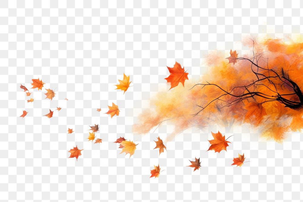 PNG Ink autumn leaves backgrounds maple plant. AI generated Image by rawpixel.