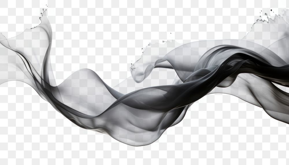 PNG Ink silver wave backgrounds smoke white background. AI generated Image by rawpixel.