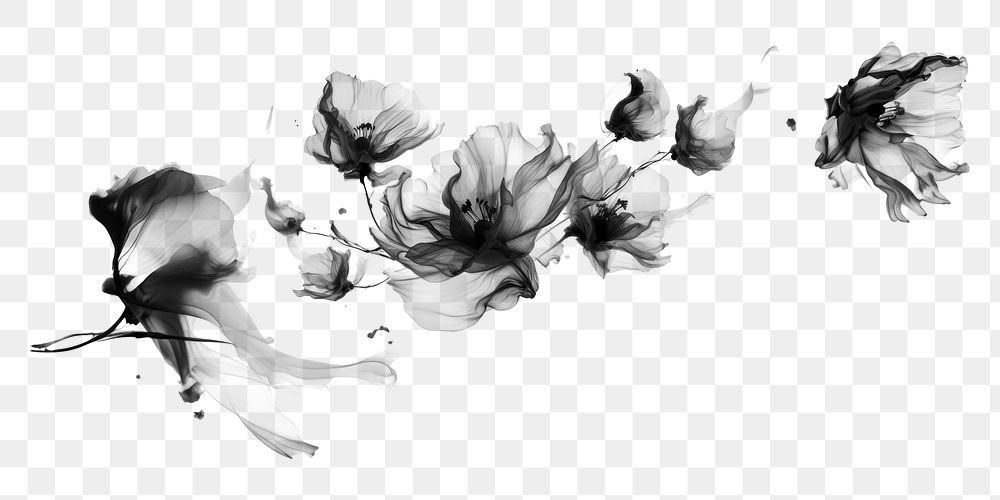 PNG Ink petals white white background splattered. 