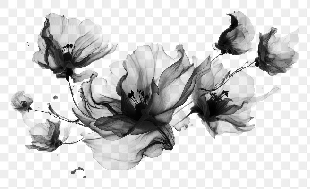PNG Ink petals drawing sketch white. AI generated Image by rawpixel.