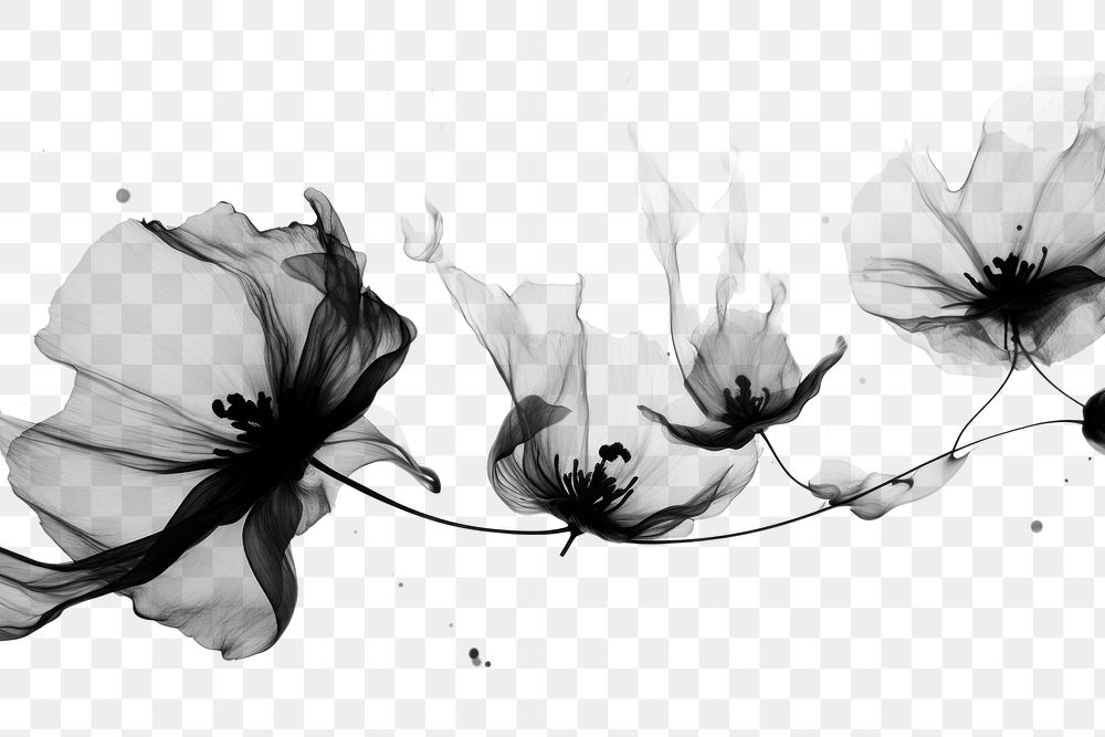 PNG Ink petals drawing flower sketch. AI generated Image by rawpixel.
