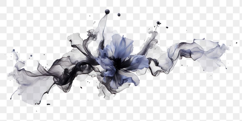 PNG Ink petals white background splattered creativity