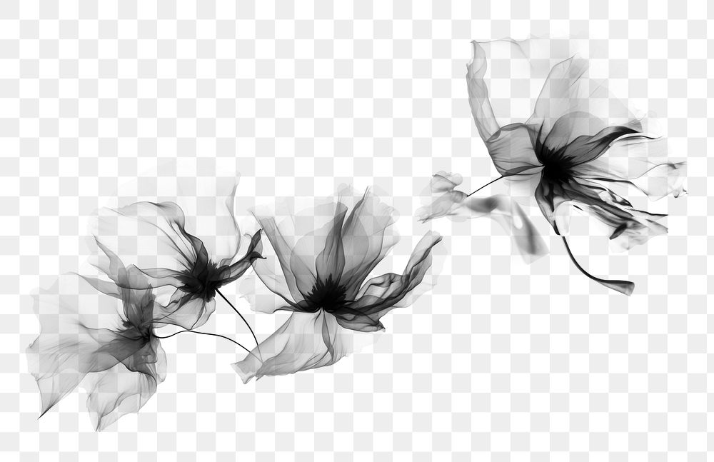 PNG Ink petals flower plant white. AI generated Image by rawpixel.