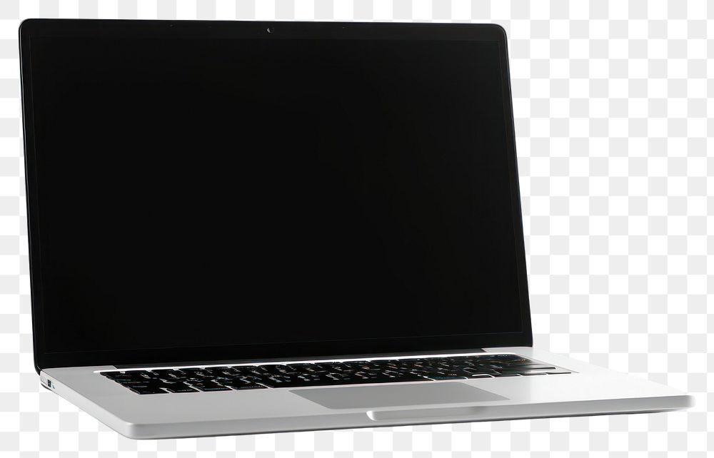 PNG  Laptop side view computer screen white background.