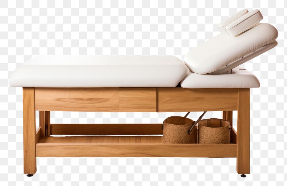 PNG Massage bed furniture wood relaxation.