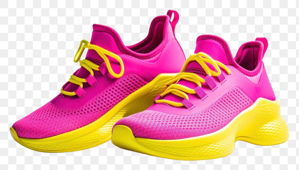 PNG Sports shoes footwear yellow pink.