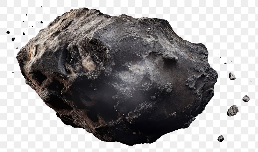 PNG Black meteor rock white background anthracite. 