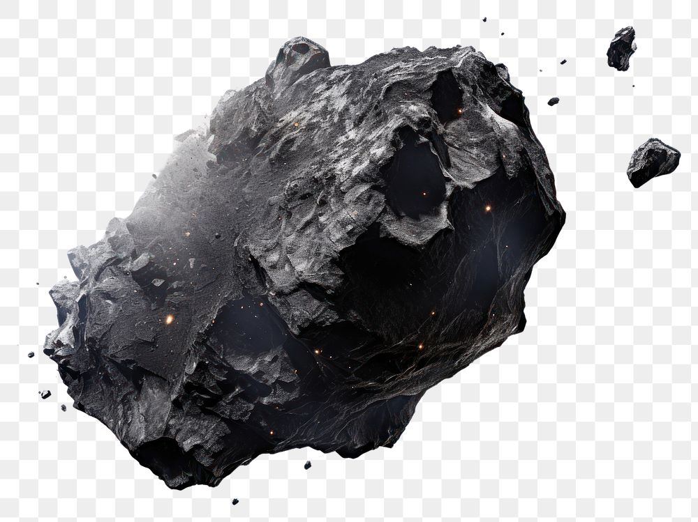 PNG Black asteroid rock white background anthracite