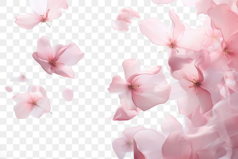 PNG Pink blurry petals blossom flower plant. AI generated Image by rawpixel.