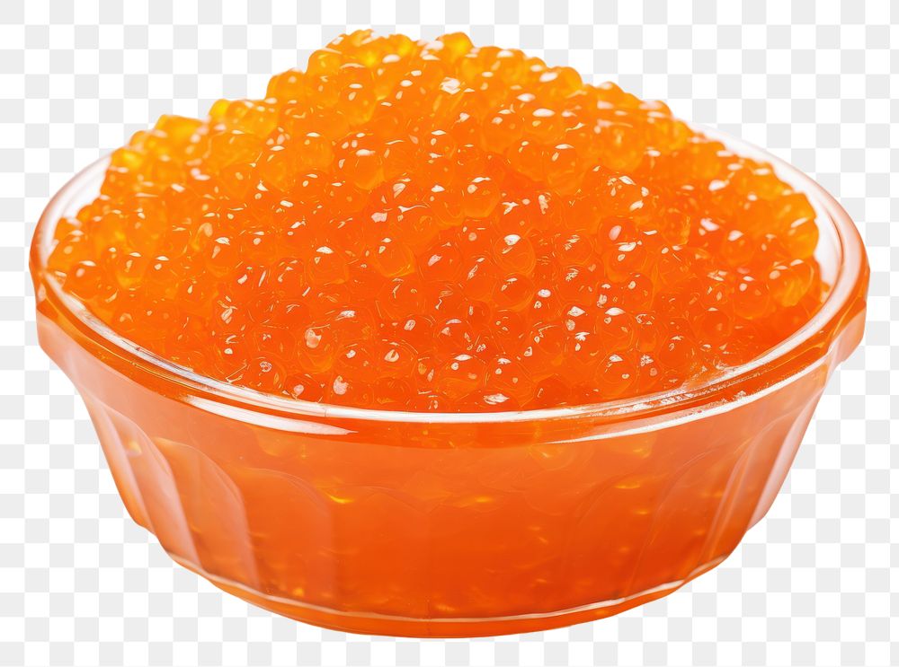 PNG  Orange caviar food white background clementine.