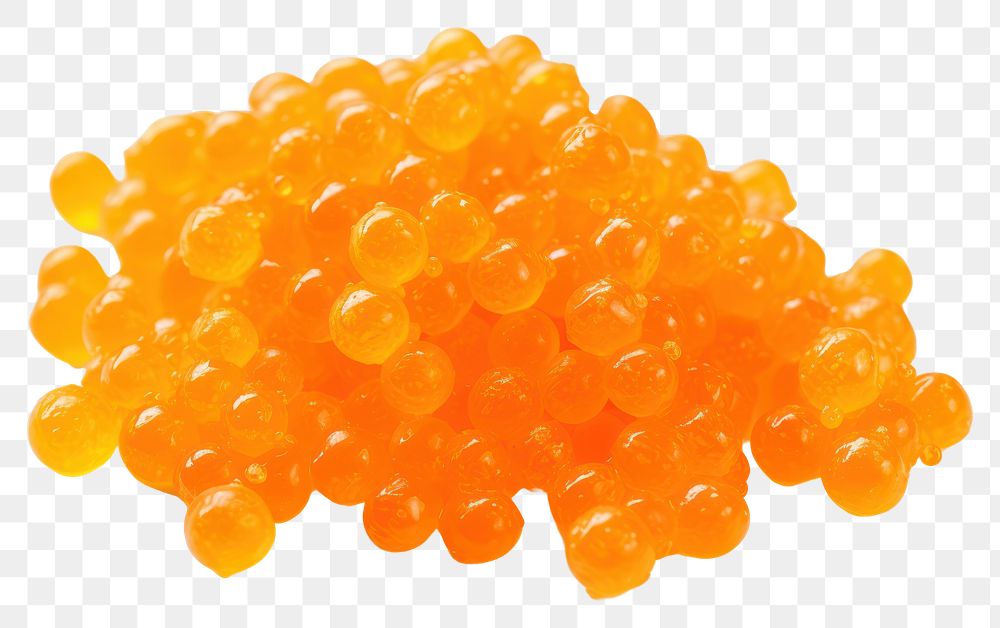 PNG  Orange caviar confectionery candy food.