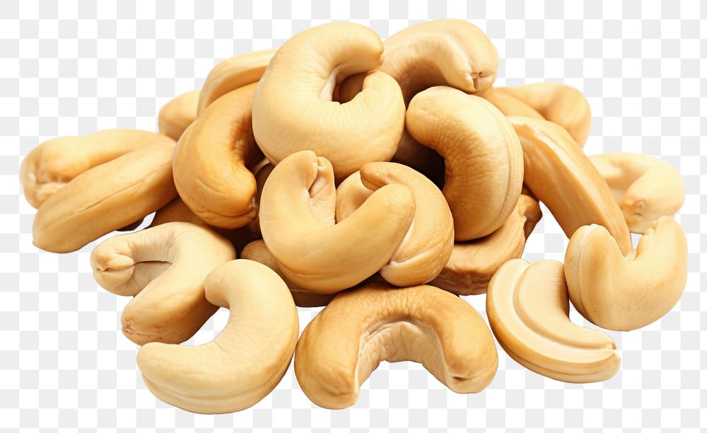 PNG  Cashew nuts food white background freshness.