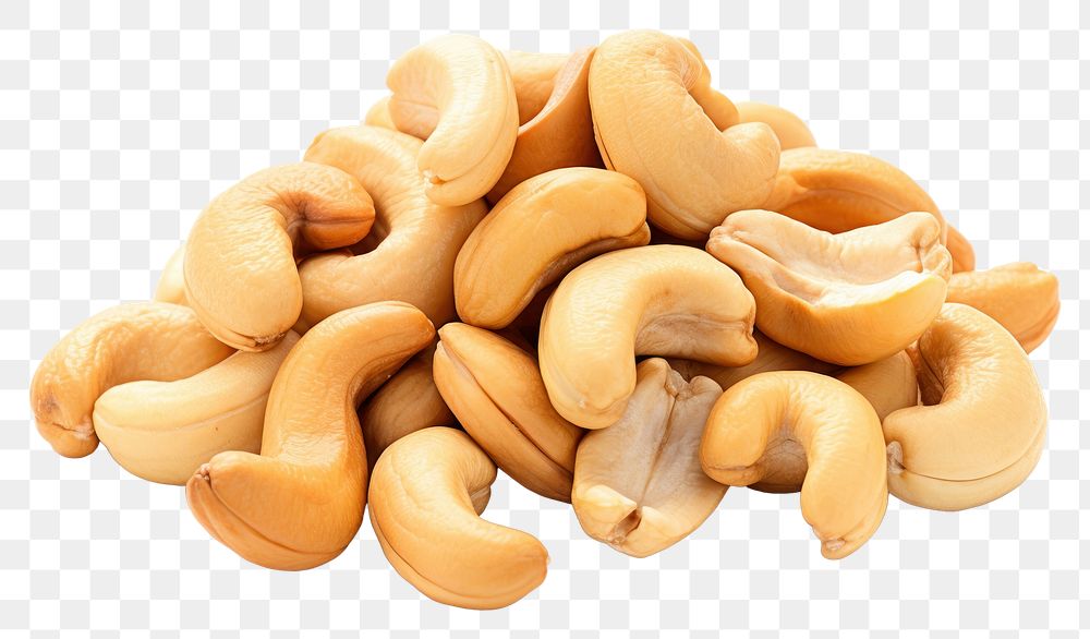 PNG  Cashew nuts food white background freshness.